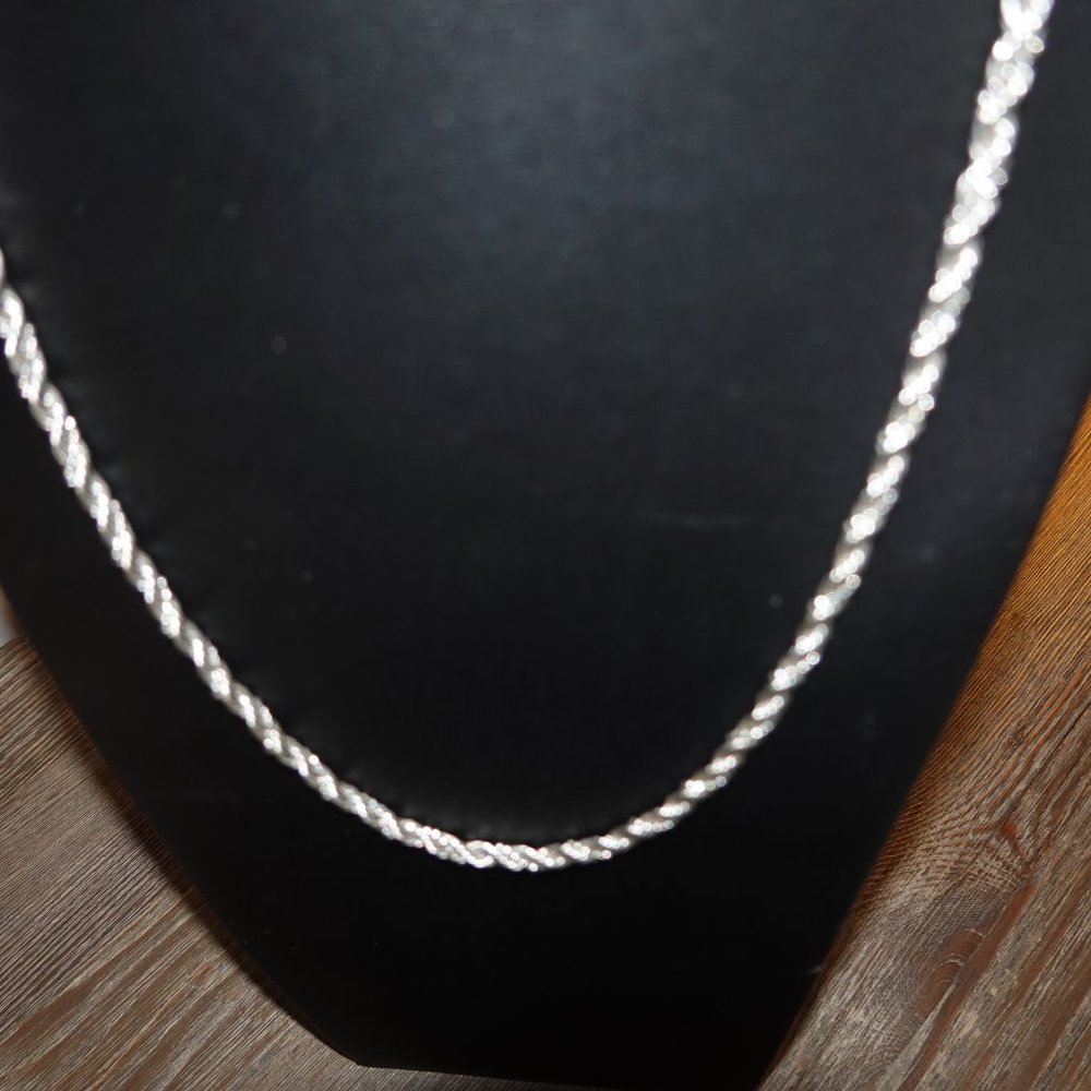 Rope Chain Silver Plated Chain Necklace, Hip Hop, Biker's Necklace, Unisex 21"